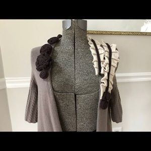 NEW Anthropologie Moth Pleated Rose sweater S